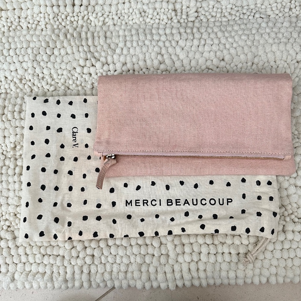 Clare V Pink Folder Clutch